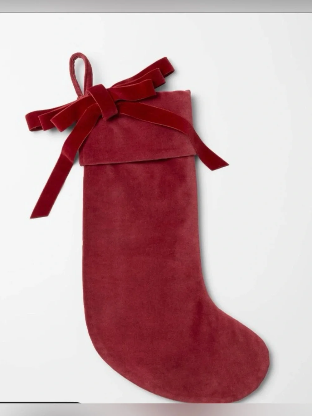 NWT Threshold with Studio McGee - Christmas Red Velvet Stocking Set